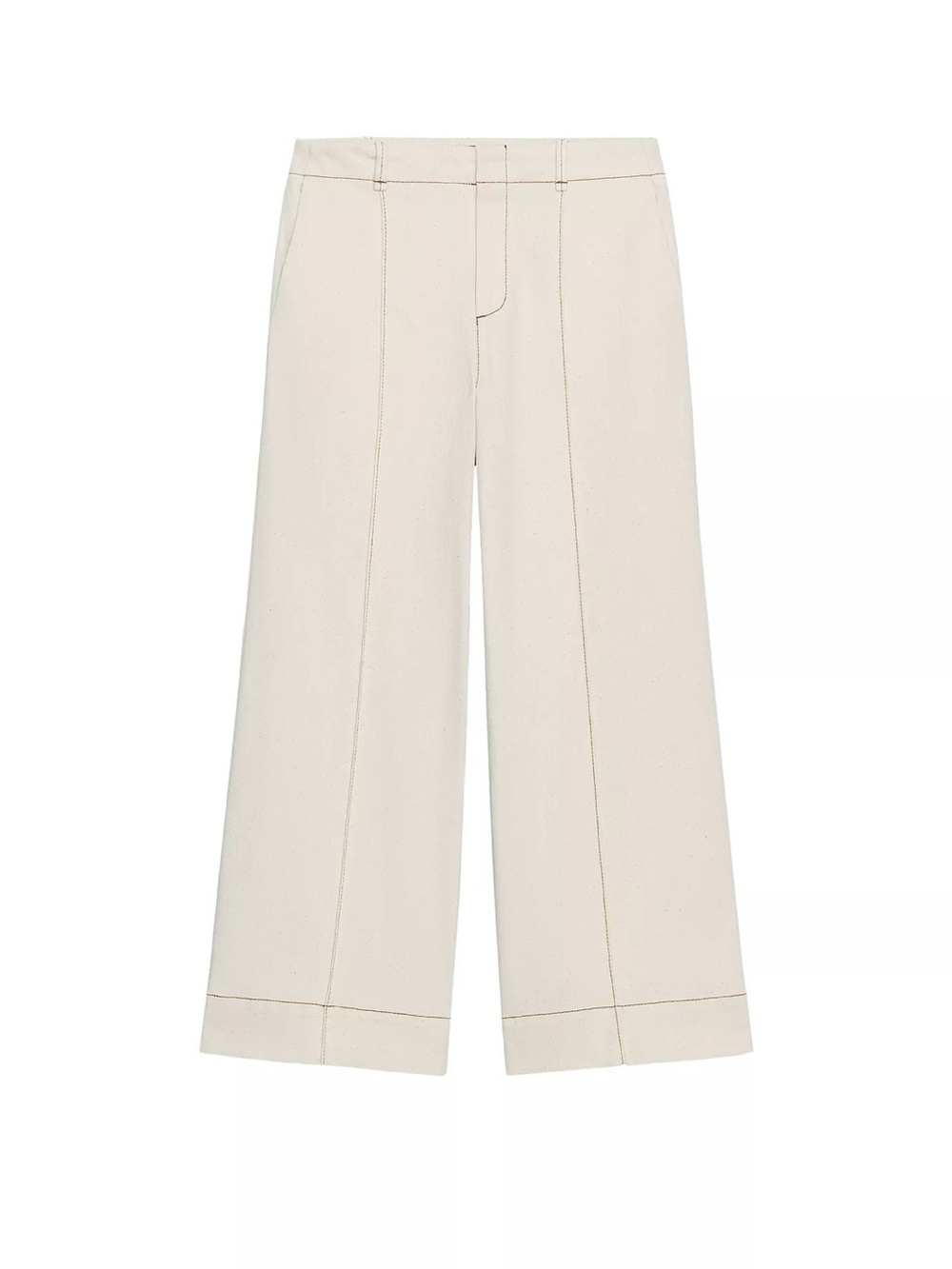 Zara Wide-Leg Cream Trousers - Women